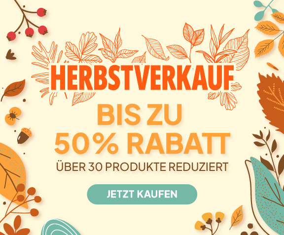 Herbstverkauf - bis zu 50% Rabatt - über 30 Produkte reduziert