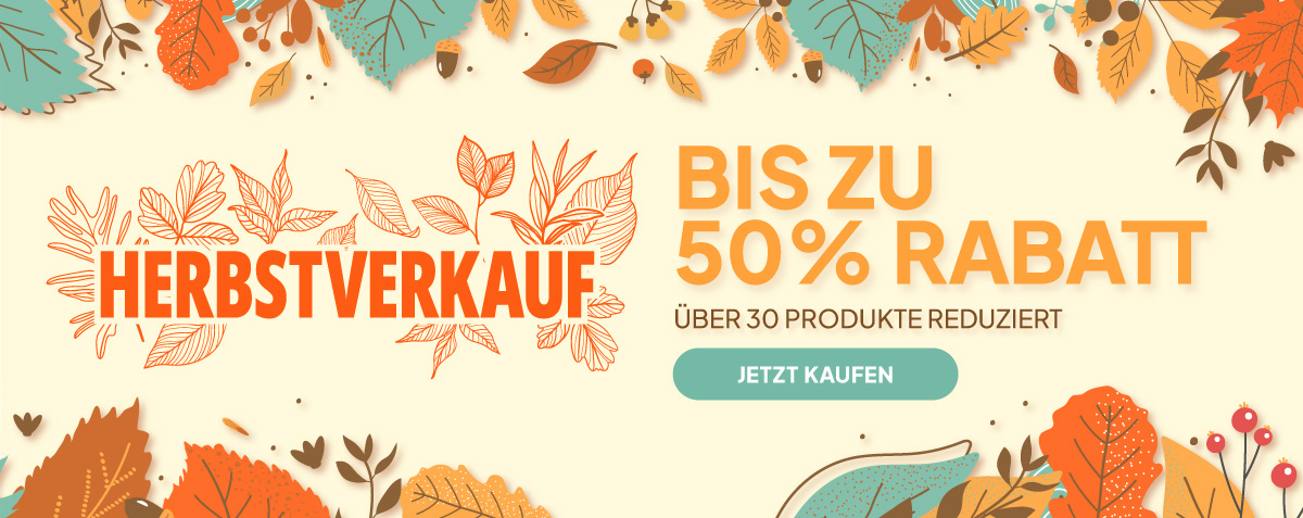 Herbstverkauf - bis zu 50% Rabatt - über 30 Produkte reduziert