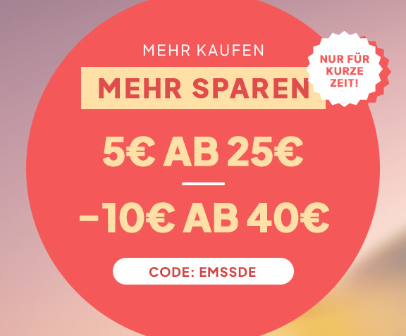 Mher Kaufen, Mehr Sparen! -5€ ab 25€ | -10€ ab 40€. Code: EMSSDE