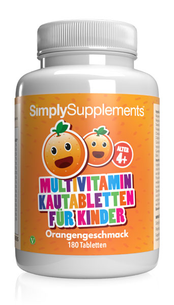 Mulitvitamin Kautabletten für Kinder mit Orangengeschmack