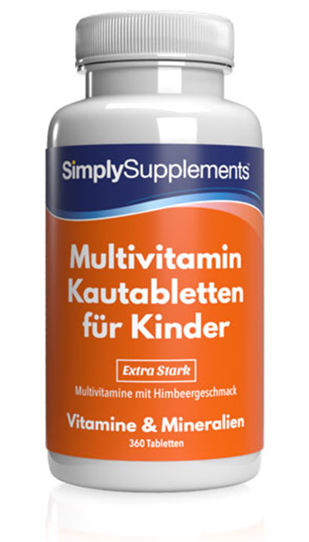 Multivitamin Kautabletten für Kinder mit Himbeergeschmack